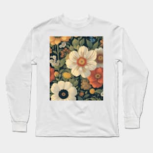 Floral Art Pattern Long Sleeve T-Shirt